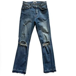 Zara Premium Denim Collection Distressed Blue Jeans Size USA 2